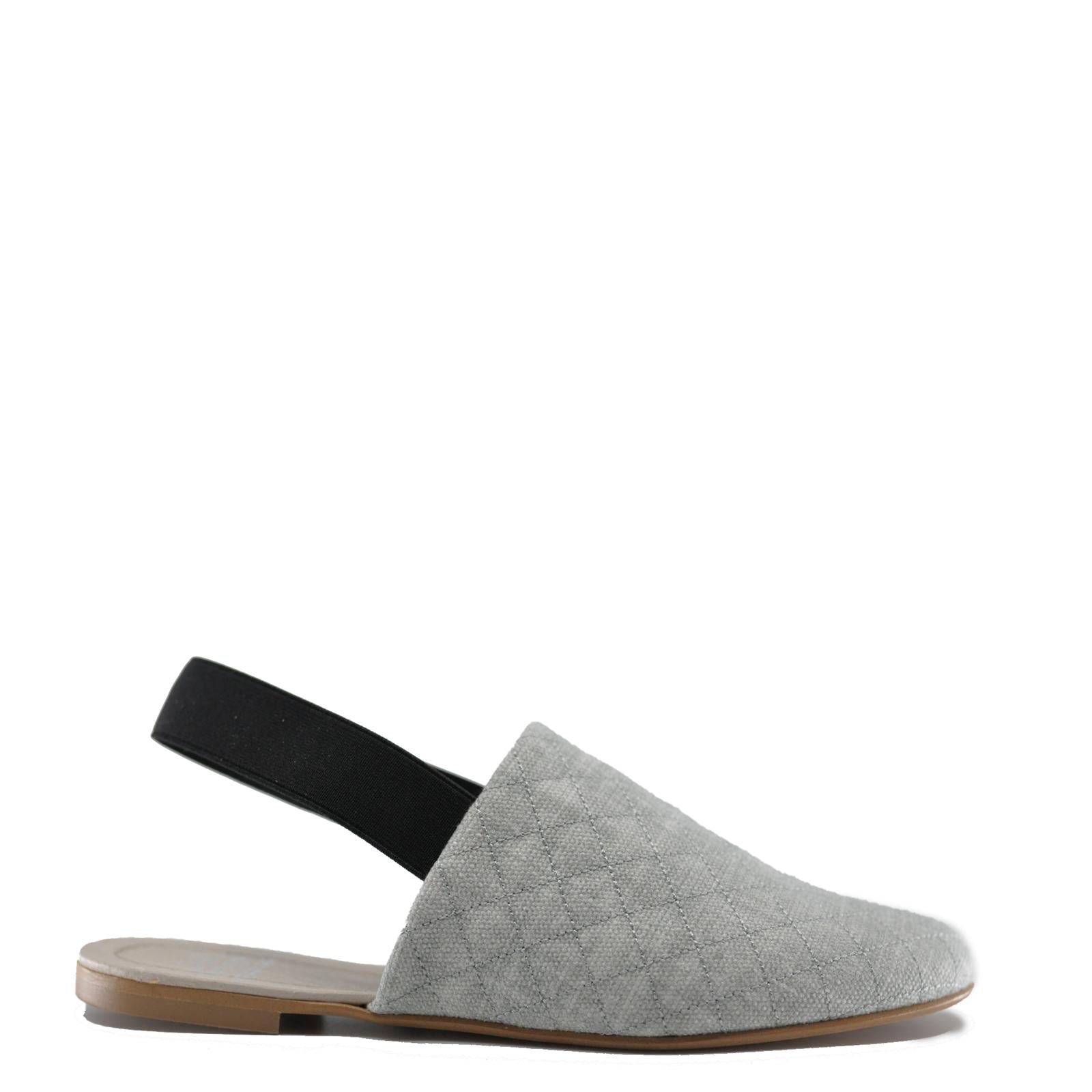 Hoo Gray Denim Quilted Slingback-Tassel Children Shoes