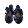 Papanatas Blue/Gray Velvet Bow Ballet-Tassel Children Shoes