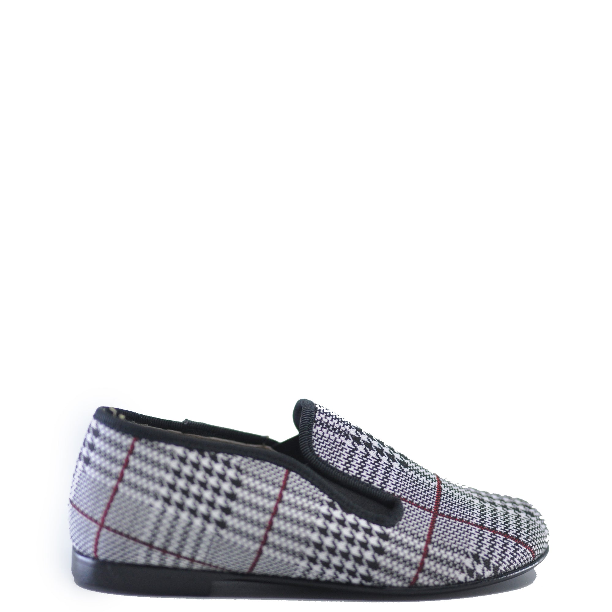 Hoo Plaid Houndstooth Smoking Loafer-Tassel Children Shoes