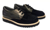 Blublonc Black and Bronze Oxford-Tassel Children Shoes