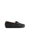 Atlanta Mocassin Black Pebbled Leather Buckle Loafer-Tassel Children Shoes