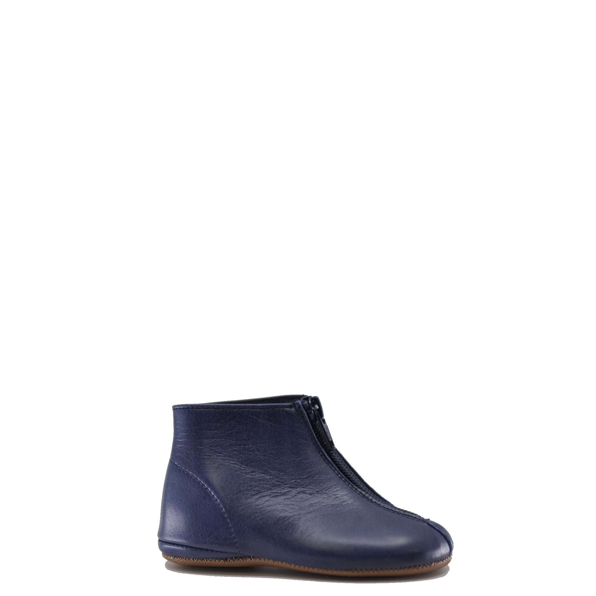 Pepe Navy Leather Zipper Bootie Tassel Children Shoes