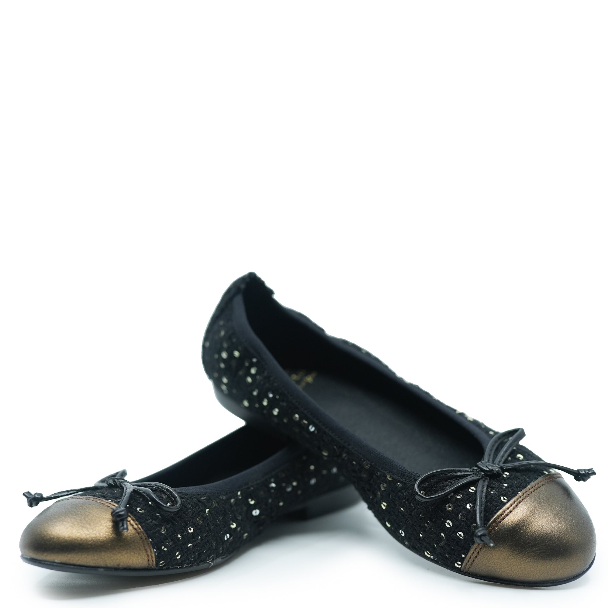 Blublonc Bronze Sequin Ballet Flat-Tassel Children Shoes