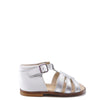 Beberlis Silver and White Criss Cross Baby Sandal-Tassel Children Shoes