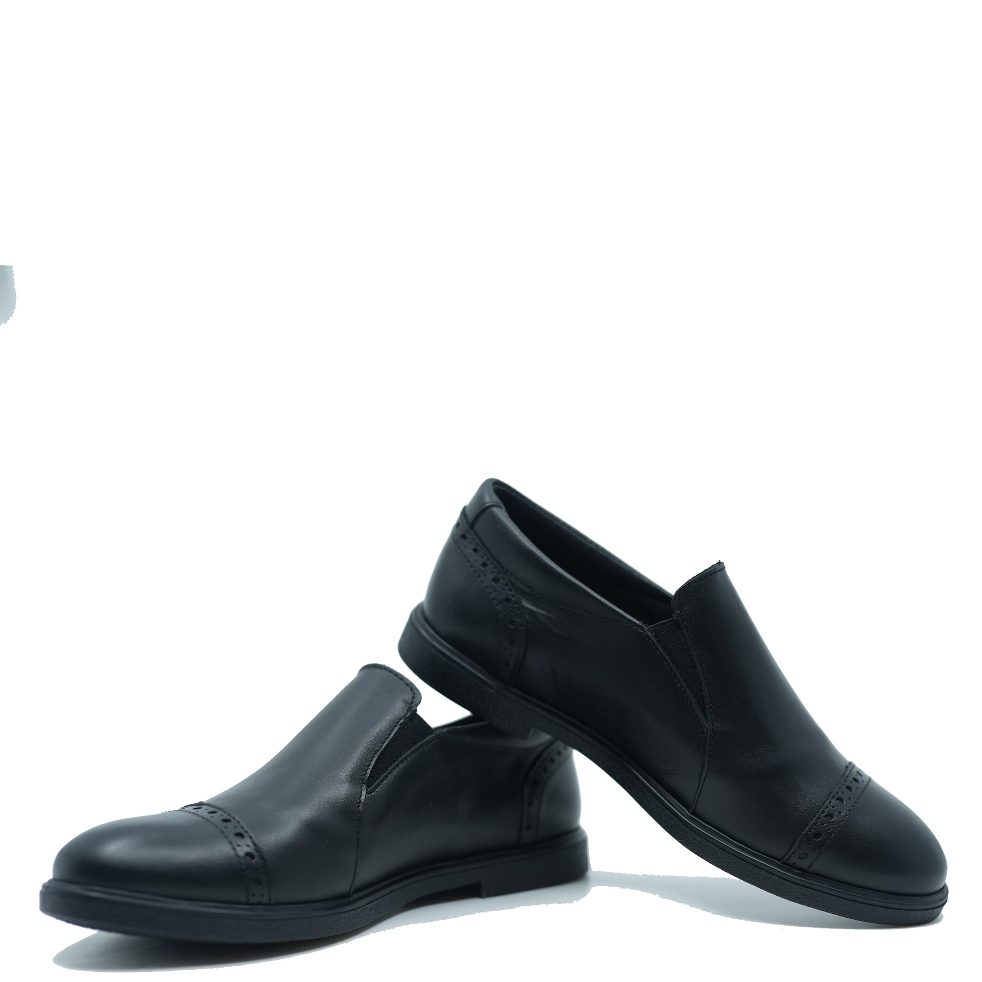 Blublonc Black Leather Captoe Dress Shoe-Tassel Children Shoes