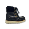 Young Soles Jimi Black Fur Lined Boot-Tassel Children Shoes