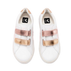 Veja Pink and Gold Velcro Sneaker-Tassel Children Shoes