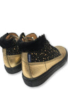 Atlanta Mocassin Black/Gold Spotted Bootie-Tassel Children Shoes