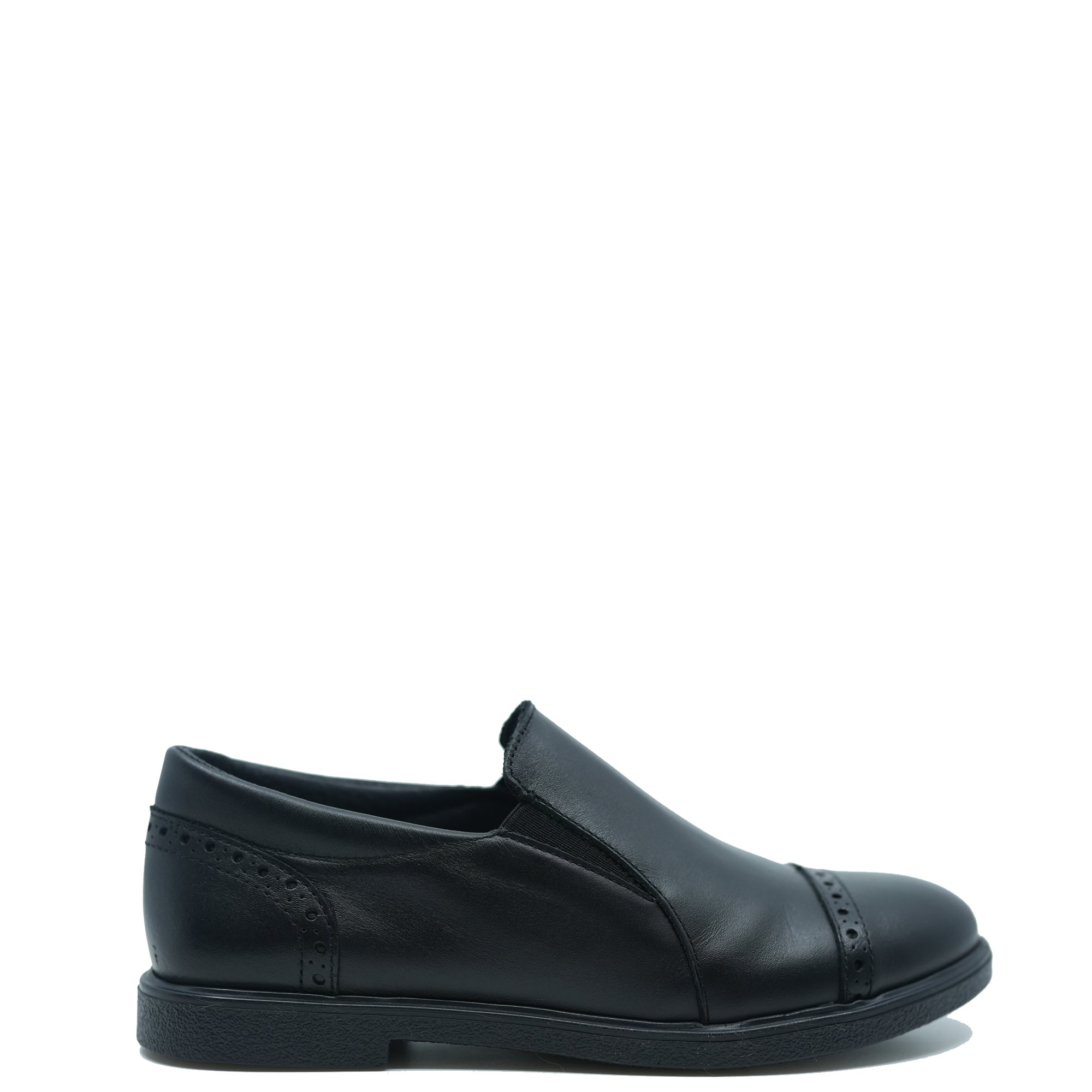 Blublonc Black Leather Captoe Dress Shoe-Tassel Children Shoes