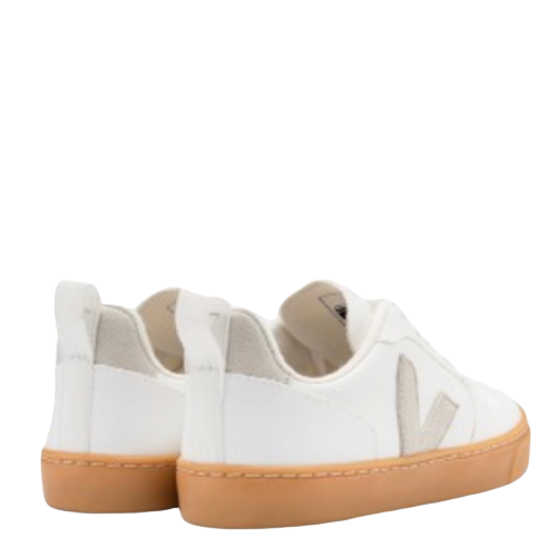 Veja White Lace-up Sneaker with Natural Sole-Tassel Children Shoes
