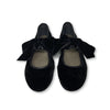 Papanatas Black Velvet Bow Ballet-Tassel Children Shoes
