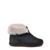 Pepe Black Glitter and Fur Zipper Bootie-Tassel Children Shoes