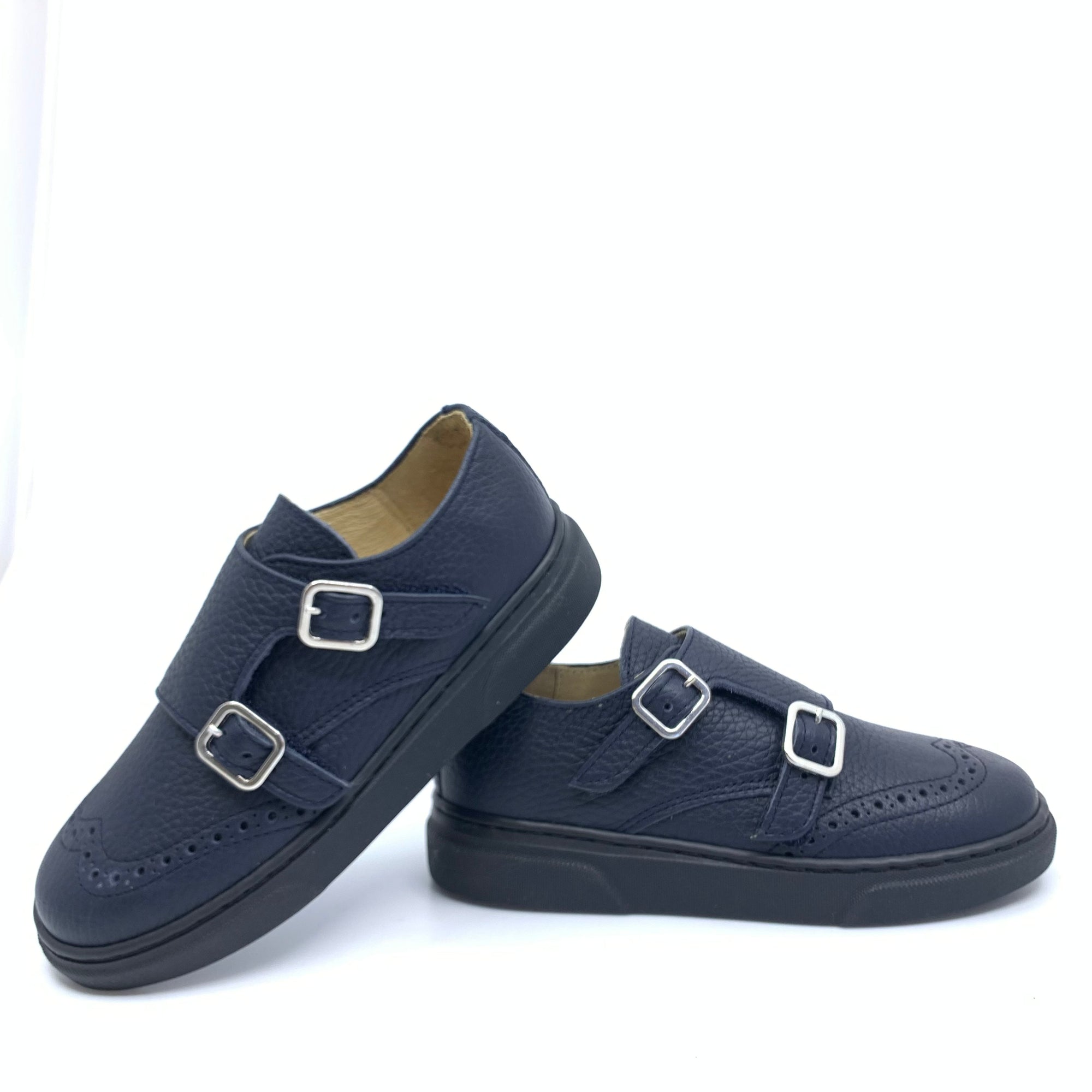 Blublonc Navy Wingtip Dress Sneaker-Tassel Children Shoes