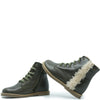 Manuela Hunter Leather and Shearling Boot-Tassel Children Shoes