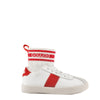 DouUod Red/ White Striped Sock Lace Sneaker-Tassel Children Shoes