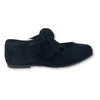 BluBlonc Black Textured Velvet Bow Ballet-Tassel Children Shoes