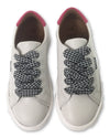 Atlanta Mocassin Gingam Lace Sneaker with Hot Pink Back-Tassel Children Shoes