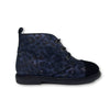 Blublonc Blue Leopard Lace Bootie-Tassel Children Shoes