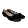 Beberlis Black Shimmer Velvet Ballet-Tassel Children Shoes