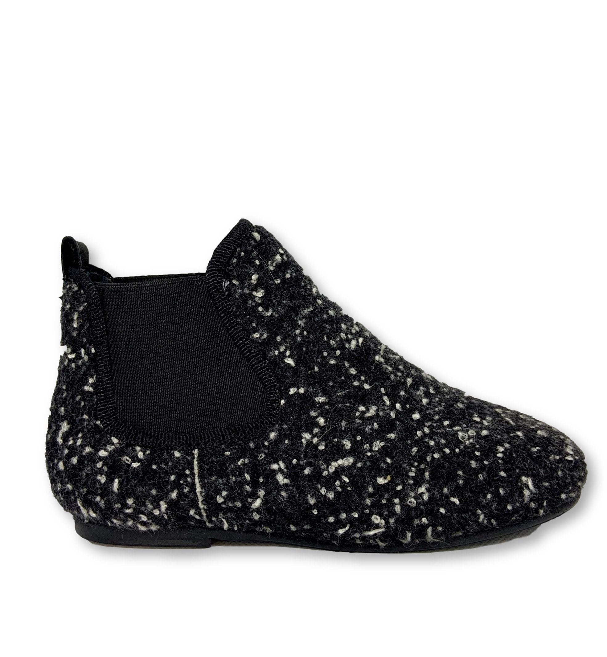 BluBlonc Black Tweed Bootie-Tassel Children Shoes