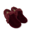 Manuela Burgundy Fur Smoking Loafer-Tassel Children Shoes