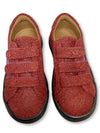 Atlanta Mocassin Red Textured Velcro Sneaker-Tassel Children Shoes