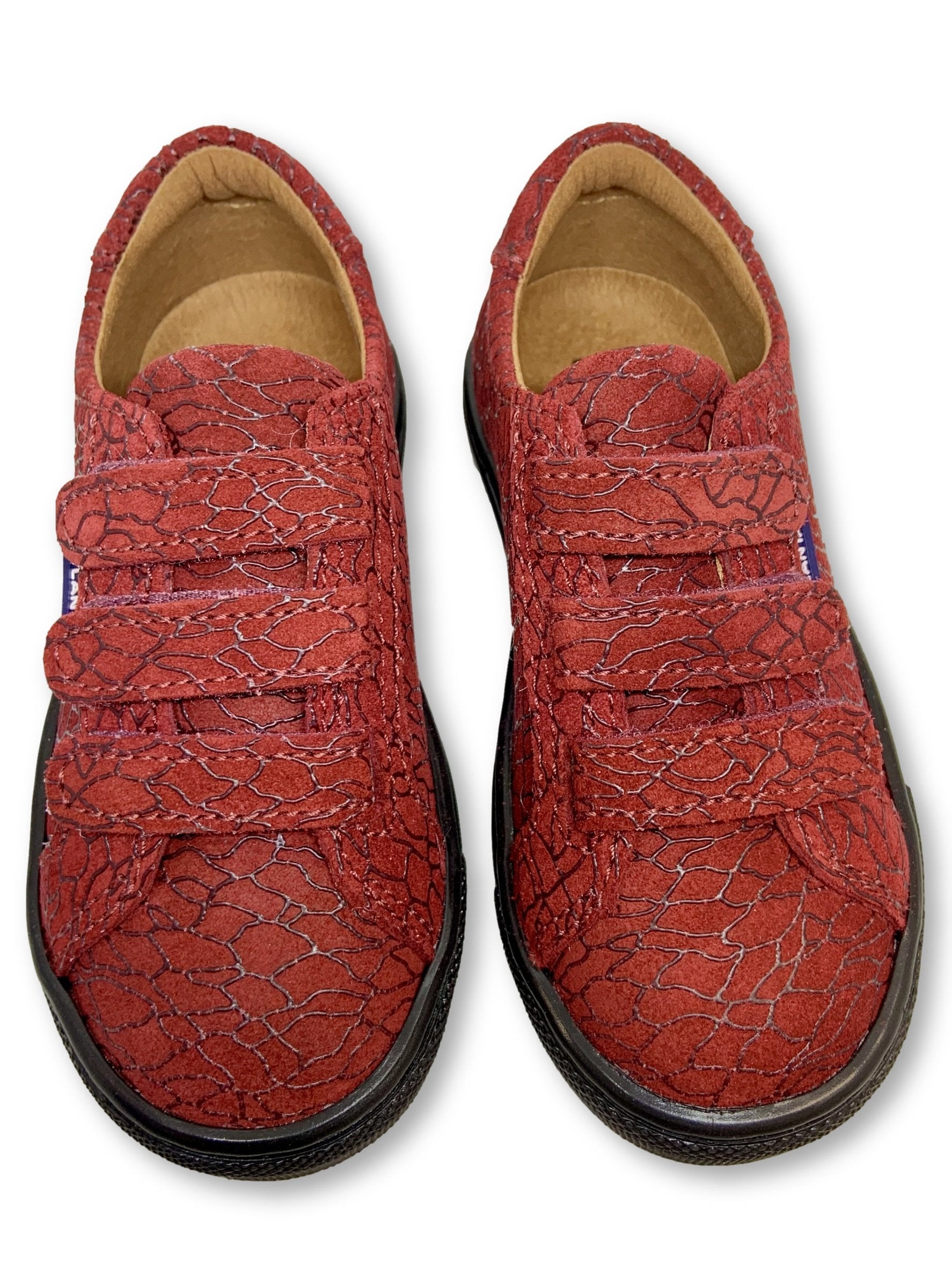 Atlanta Mocassin Red Textured Velcro Sneaker-Tassel Children Shoes