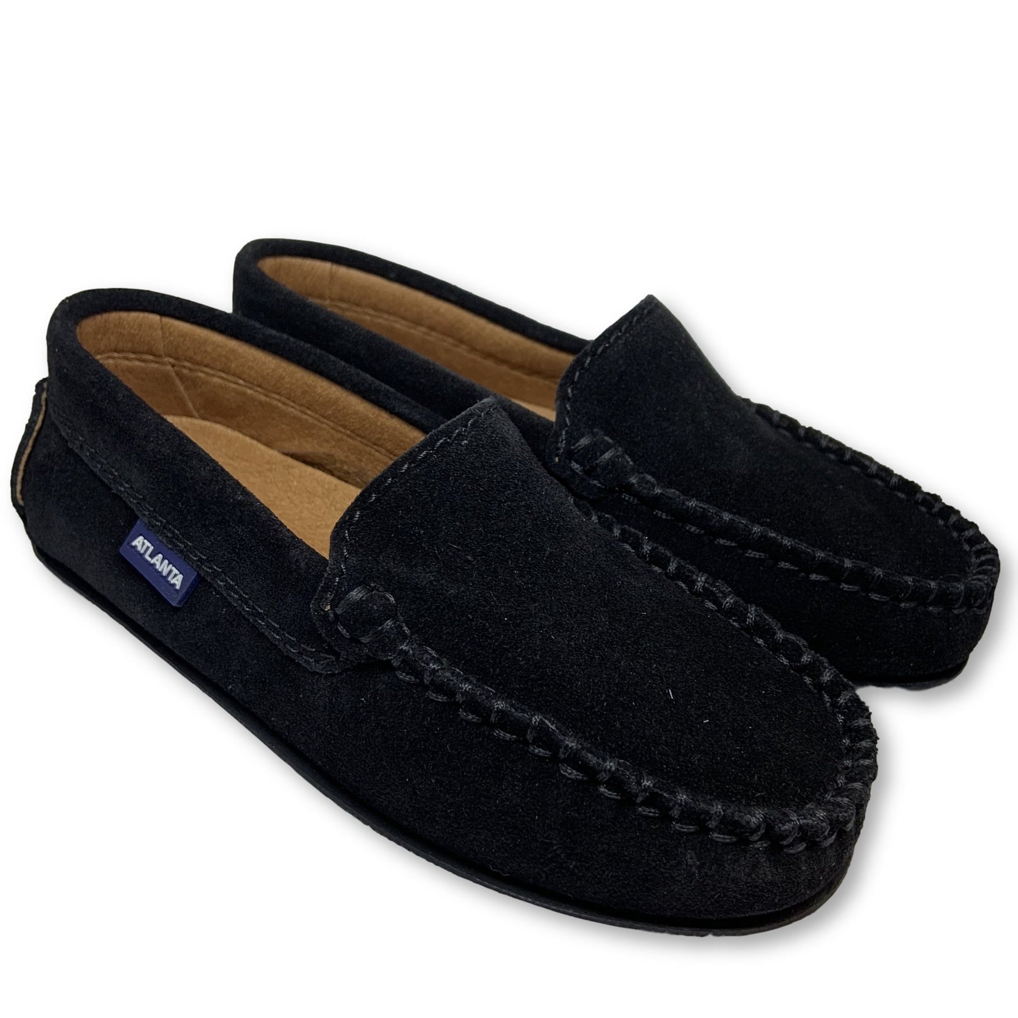 Atlanta Mocassin Black Suede Loafer-Tassel Children Shoes