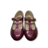 Beberlis Cranberry Patent Little Girl T-Strap-Tassel Children Shoes