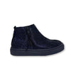 Atlanta Mocassin Navy Textured Shimmer Zipper Bootie-Tassel Children Shoes