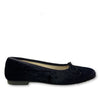 Hoo Black Crushed Velvet Pointed Flat-Tassel Children Shoes