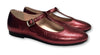 Beberlis Burgundy Crinkle T-strap-Tassel Children Shoes