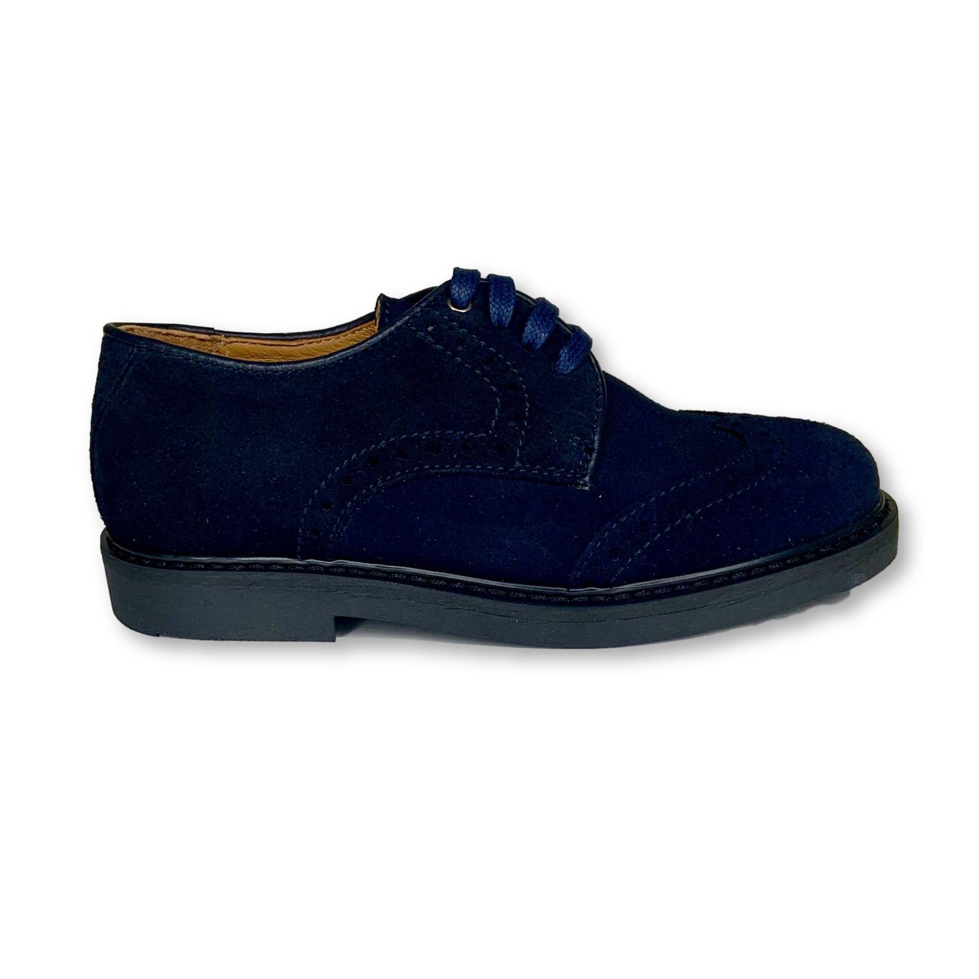 Beberlis Navy Suede Wingtip Oxford-Tassel Children Shoes