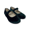 Hoo Green Crushed Velvet Mary Jane-Tassel Children Shoes
