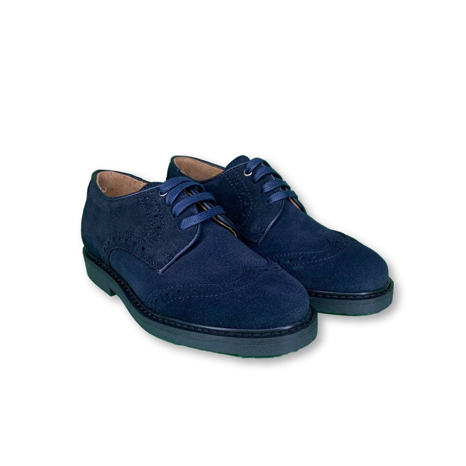 Beberlis Navy Suede Wingtip Oxford-Tassel Children Shoes