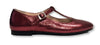 Beberlis Burgundy Crinkle T-strap-Tassel Children Shoes