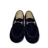 Manuela Navy Velvet Chain Loafer-Tassel Children Shoes