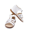 Beberlis Silver and White Criss Cross Baby Sandal-Tassel Children Shoes