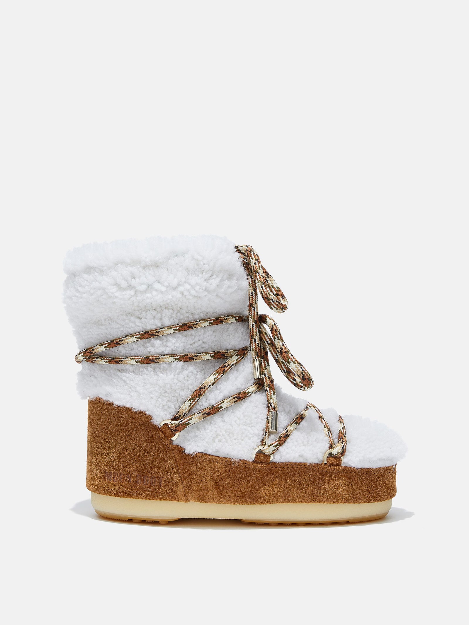 Moon Boot Beige Shearling-Tassel Children Shoes