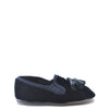 Pepe Navy Velvet Quilted Tassel Slipper Loafer-Tassel Children Shoes