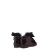 Emel Burgundy Fur Baby Bootie-Tassel Children Shoes