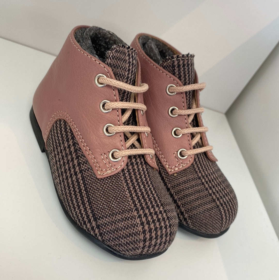 Atlanta Mocassin Rose Plaid Baby Bootie-Tassel Children Shoes