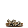 Sonatina Leopard Pony Hair Double Buckle Velcro Sandal-Tassel Children Shoes