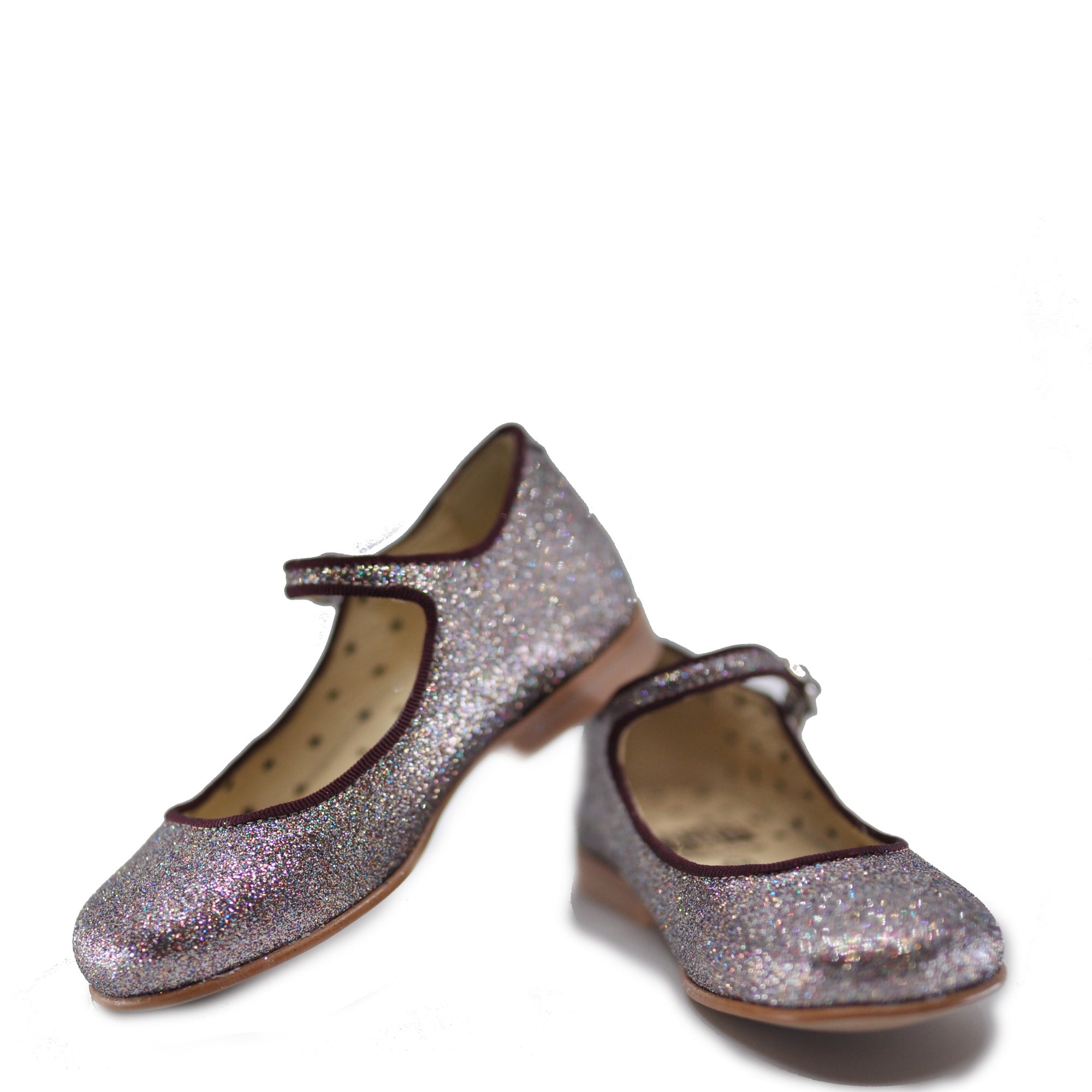 BONTON Wine Glitter Mary Jane-Tassel Children Shoes