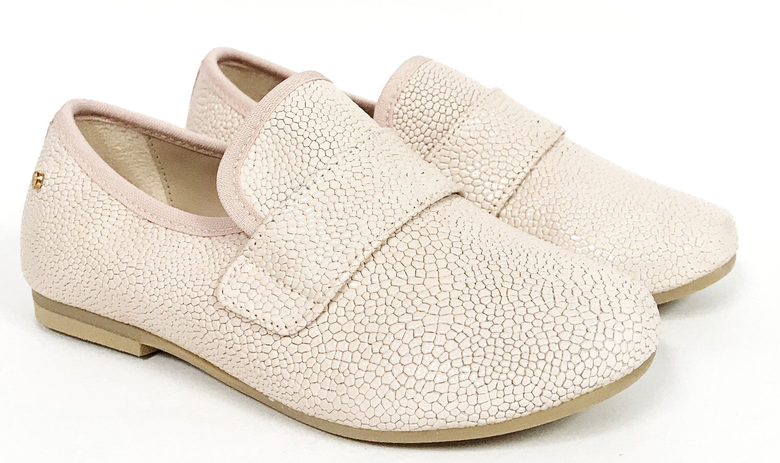 Manuela Pink Pebbled Smoking Slipper-Tassel Children Shoes