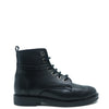 Manuela Black Leather Perforated Boot-Tassel Children Shoes