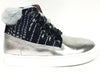 Atlanta Mocassin Silver/Blue Fur High-top-Tassel Children Shoes