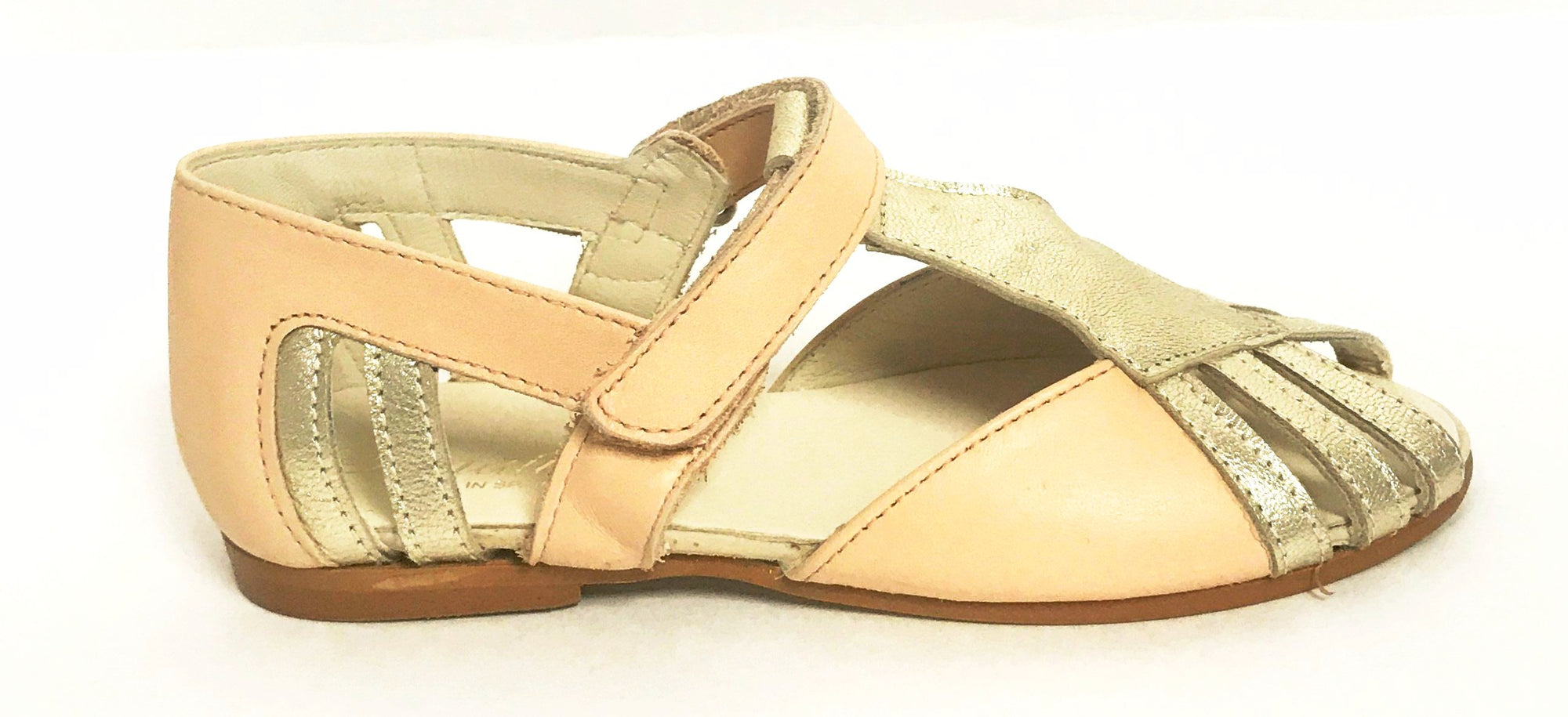 Sonatina Peach and Gold Sandal-Tassel Children Shoes