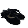 Papanatas Black Velvet Bow Ballet-Tassel Children Shoes