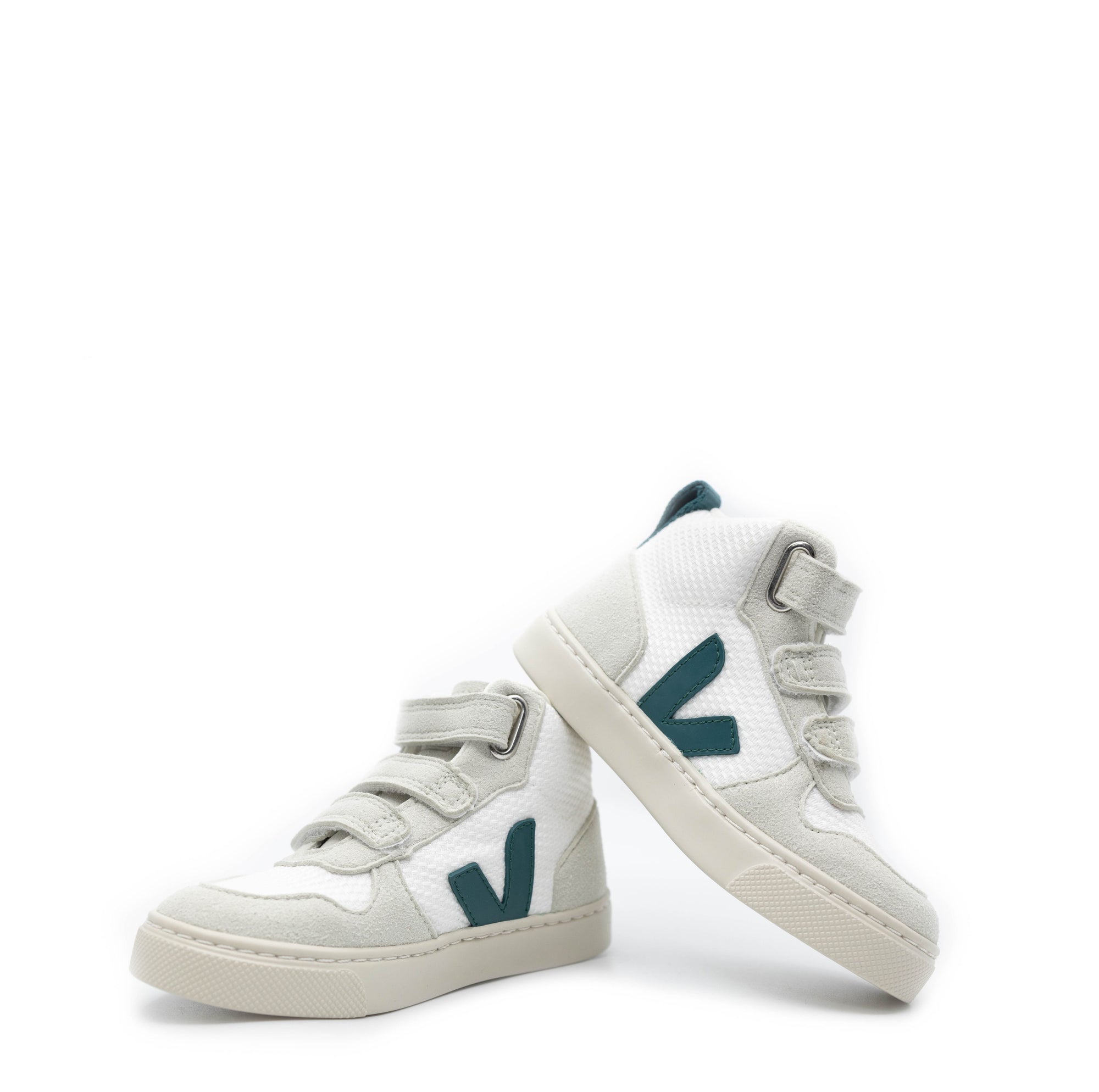 Veja White Brittany Mid Velcro Sneaker-Tassel Children Shoes